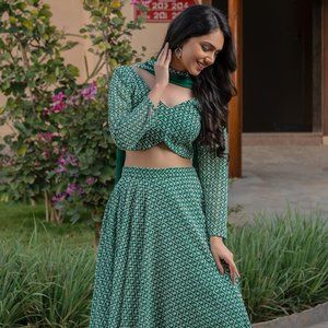 Green Lehenga Set